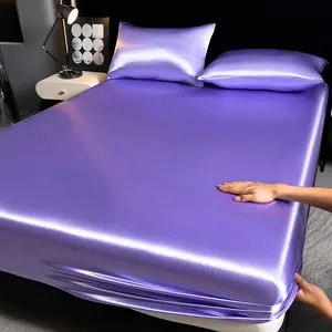 2/3 Piece Satin Solid Color Bed Skirt Set, Modern Style, Soft and Comfortable, Multiple Sizes Available