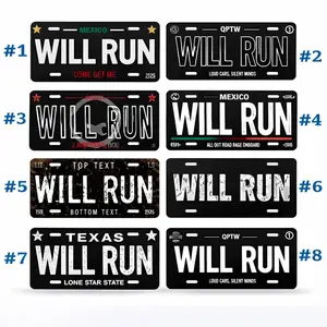 [ Trending ] Funny Will Run License Plate - Novelty Car Tag Decor - Custom Automotive Humor Vanity Plate - Hilarious Gift for Men & Truck Owners