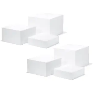 Set of 3 Glossy White  Cube Display Nesting Risers with Hollow Bottoms - 2 Pack