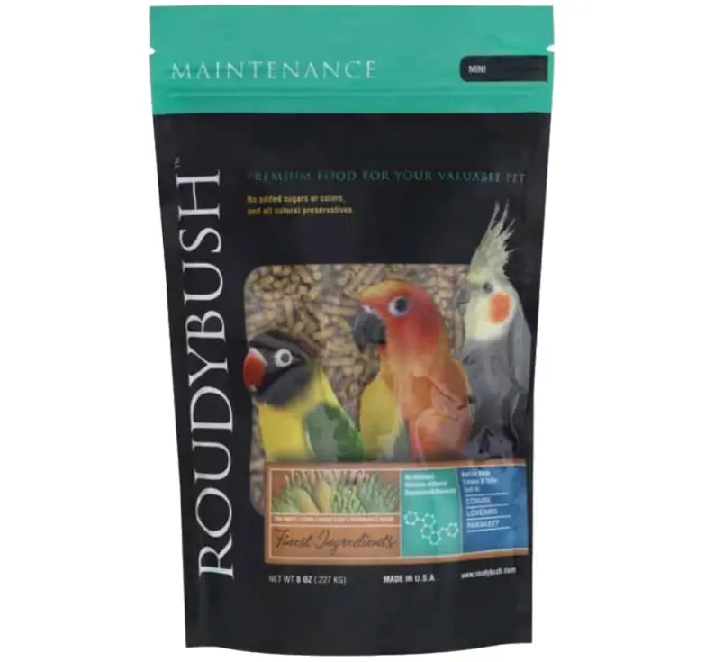 RoudyBush Daily Maintenance Food for Birds - Scientifically Formulated Bird Feed - Bird Food Pellets w/Corn, Wheat, Soy & More - Nutritious & Healthy Feed for Birds (Mini, 8oz)