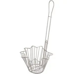 Winco TB-20 Taco Salad Bowl Fry Basket, Round, 18" Hdl TB-20-Round, Chrome, Medium