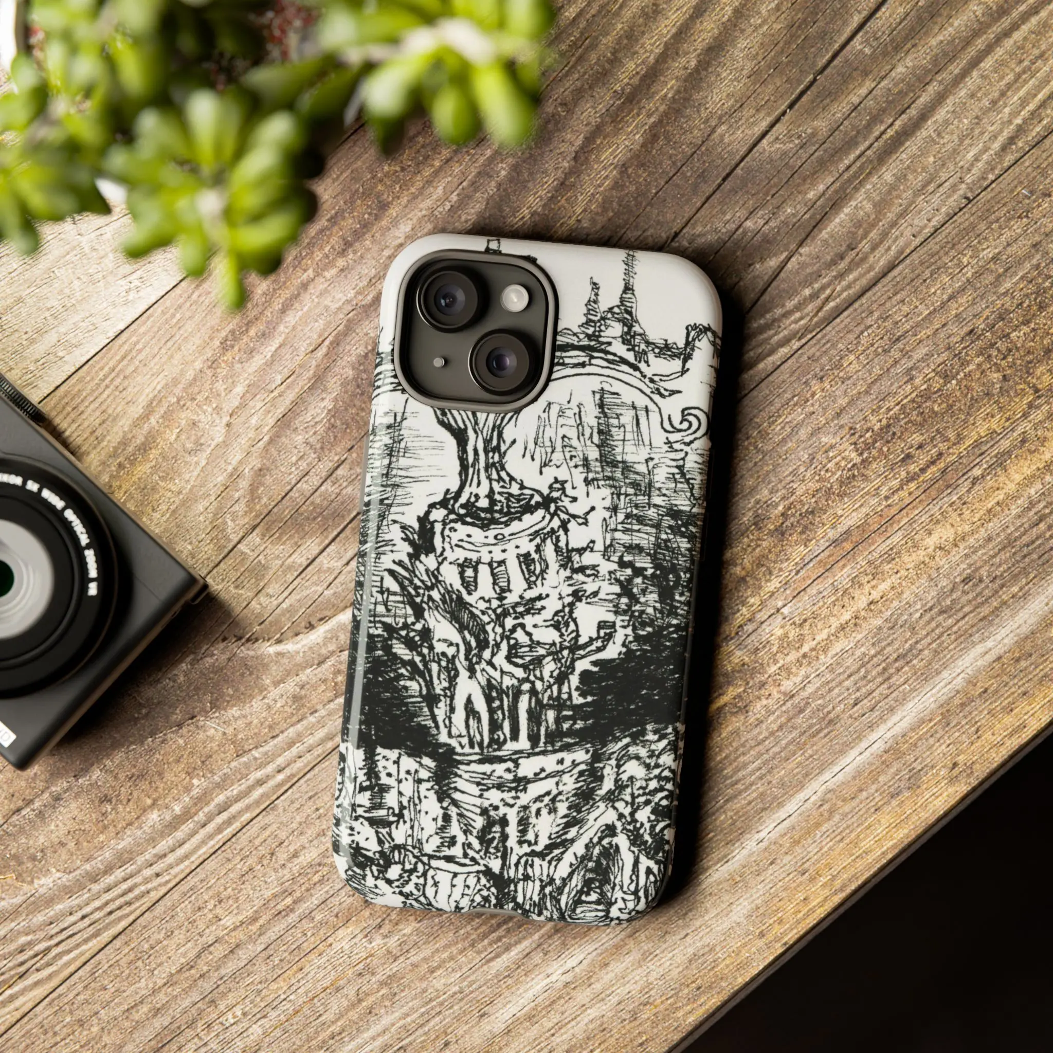 Hand Illustrated, Vortex of Ahiroth from Space Odyssey Series, Tough Cases Phone Case, Artistic Cover for Protection, Universe Galaxy Phone Case, Gift for Tech Lovers, Unique Design, Creative Smartphone Accessory, Protective Cover, Sci-Fi Space Lover Gift