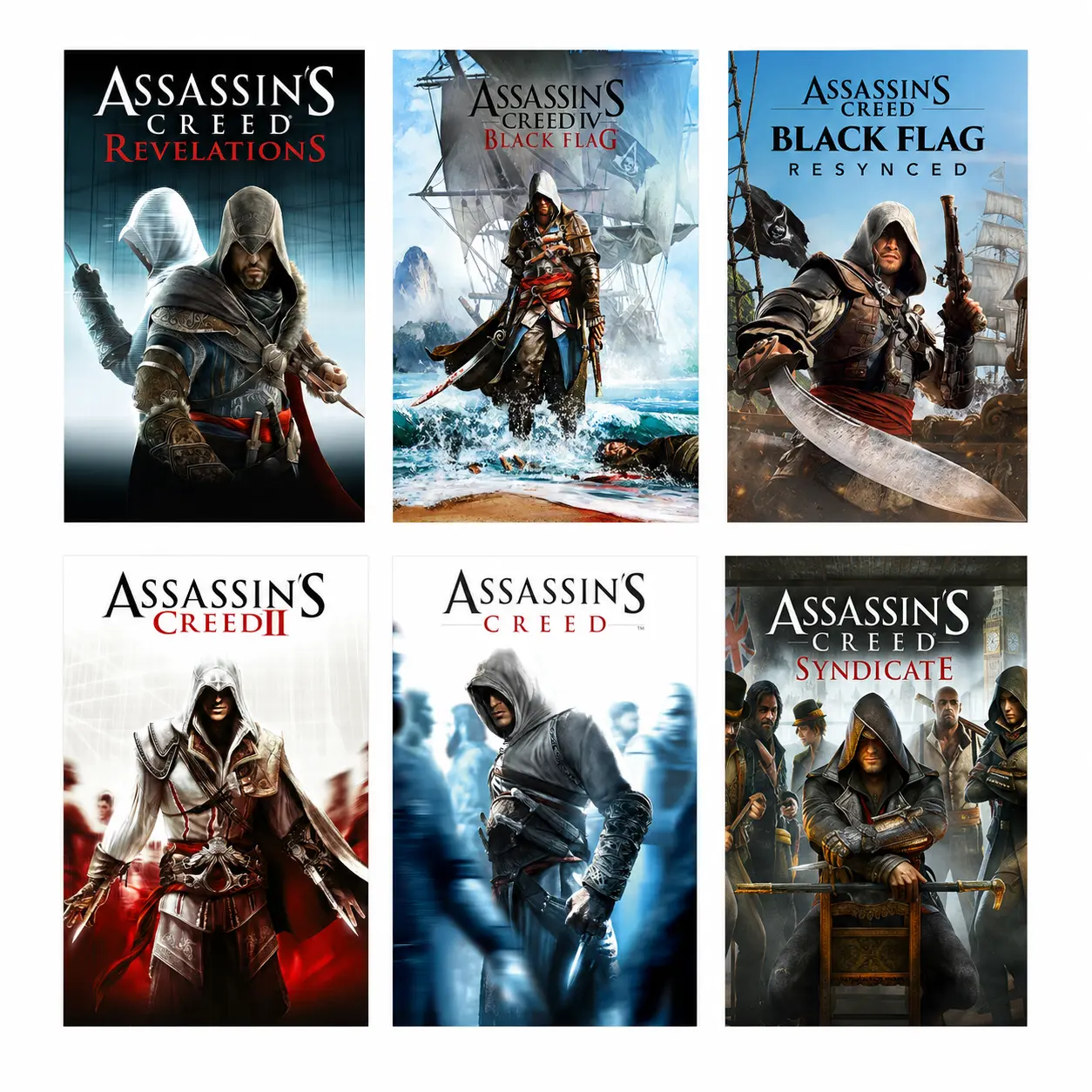 Assassin’s Creed 9-Design Artistic Canvas Wall Art Print, Classic Game Art Decoration for Gaming Room, Bedroom Home Decor