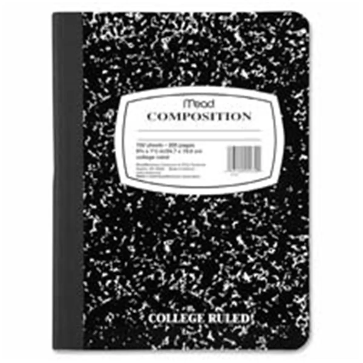 Mead 1-Subject Composition Notebook, 7.5in x 9.5in, College-Ruled, 100 Sheets, Black Marble Cover, Office Stationery Supplies (Composition Notebooks for School & Office Use), One-Subject Format