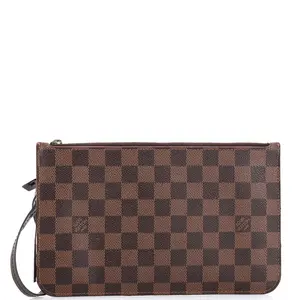 Pre-owned Louis Vuitton Canvas Coated Small Leather Goods Neverfull Pochette Damier Large by Rebag