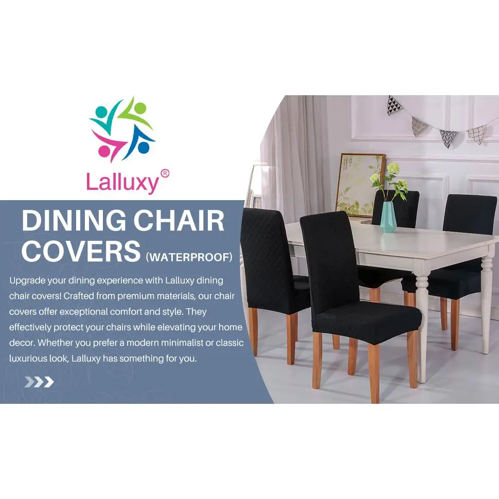 100% Waterproof Chair Covers for Dining Chair Set of 6, Stretchy Soft Parson Chair Covers Removable Washable Dining Room Chair Slipcovers with Elastic for (Black) 100% Waterproof Chair Covers for Dining Chair Set of 6, Stretchy Soft Parson Chair Covers Removable Washable Dining Room Chair Slipcovers with Elastic for (Black)