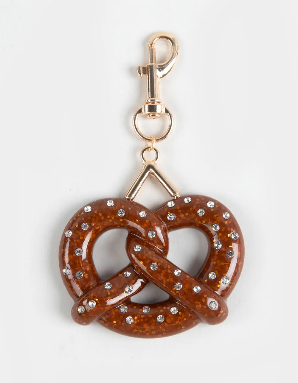 FULL TILT  Womens Pretzel Bag Charm, Brown Gold