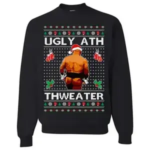 OnCoast Mike Tyson Ugly Ath Thweater, Ugly Christmas Sweater, Funny Christmas Sweater, Holiday Crewneck Sweater