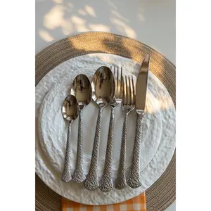 Hammered Stainless Steel Silverware Set
