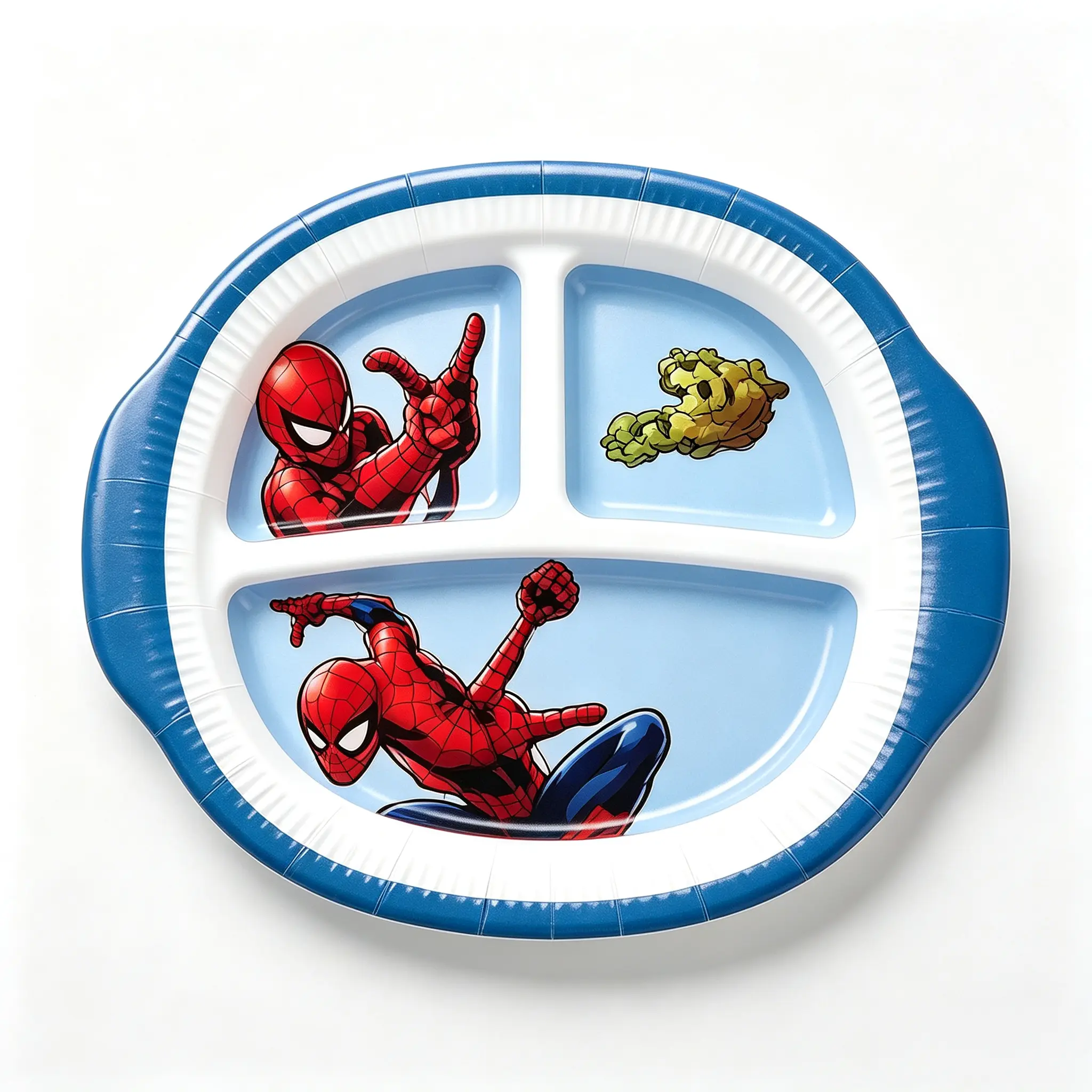 Marvel Spider-Man Kids' Reusable Food-Safe Dinner Plate - Superhero Printed Kid Plates for Boys/Toddlers, Birthday Gift for Home & Festive Party Supplies