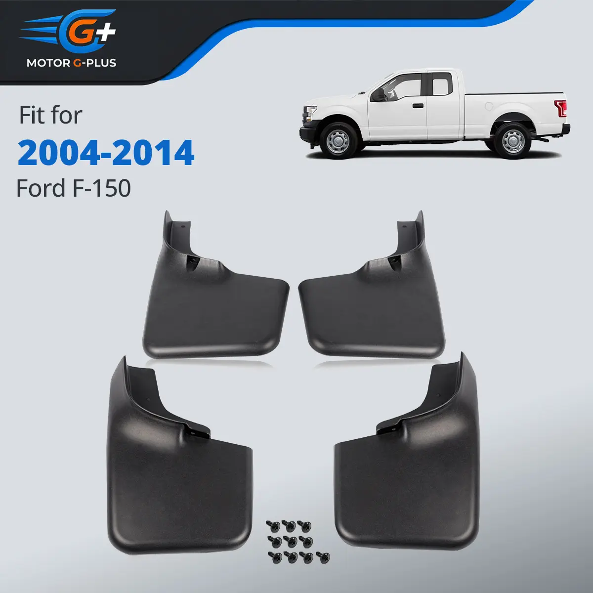 MOTOR GPLUS Front & Rear Mud Flaps Splash Guards, Easy Install Car Truck Exterior Accessories with Screw Kit, Road Salt Barrier & Gravel Spray Off, Fit for 2004-2014 Ford F-150