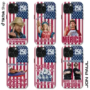 USA Flag 4th Of July 250 Year Anniversary Collection Phone Case, Toby Keith Joe Dirt Hotter Than A Hoochie Coochie, You Look Like the Fourth of July Phone Cover, Boats Hoes And Freedom Spilling The Tea 17 Air Pro Max
