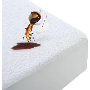 Waterproof Mattress Protector Queen Size,4D Air Cooling 300GSM Mattress Cover,Breathable All-Round 360° Bed Mattress Pad Noiseless Vinyl Free (White,Queen)
