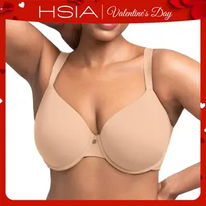 HSIA Miya SoftSense Comfort Lightly Lined T-shirt Back Smoothing Underwire Plus Size Minimizer Bra Everyday Bra
