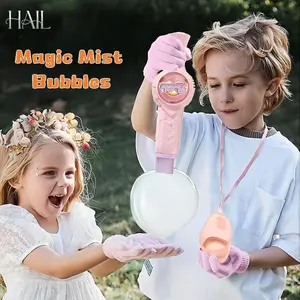 Handheld Bubble Maker Mist Machine with Elastic Fog Wand, Smoke Sword, Lights and Music, Interactive STEM Toy for Kids, Indoor/Outdoor Summer Play, Birthday Gift