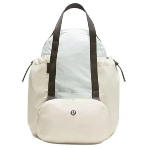 Lululemon 7L Pack and Go Multi-Use Nylon Tote and Backpack for Women – Breeze Mint Green, Light Ivory, Graphite Grey
