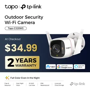 TP-Link & Tapo C320WS Outdoor Security Camera 2K QHD 4MP Starlight Color Night Vision Free AI Detection IP66 Weatherproof 512GB SD Cloud Storage Works with Alexa & Google Home - White  #SummerWins #DealsForYouDays
