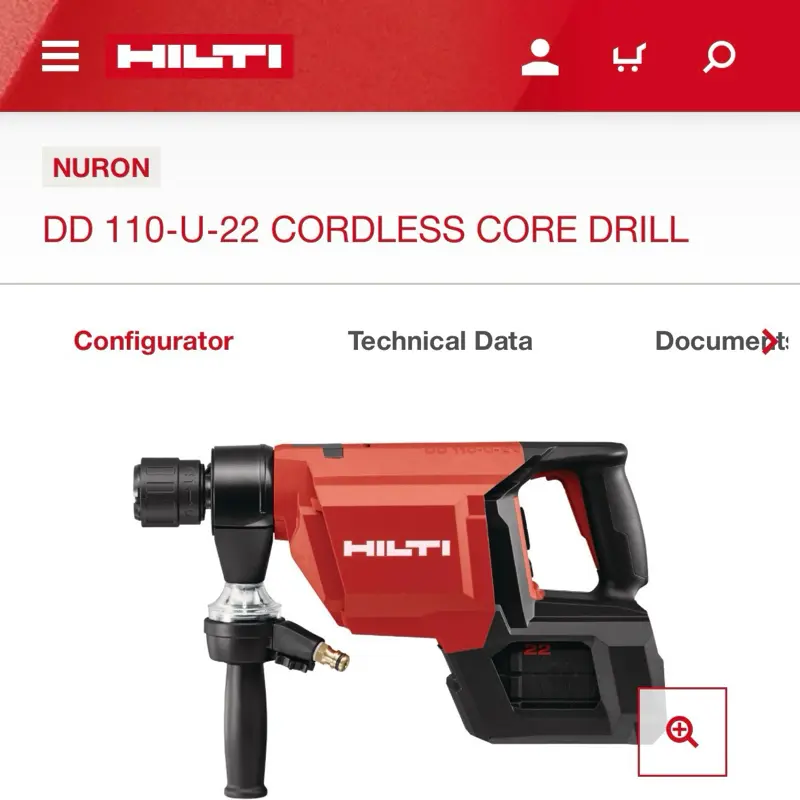 DD 110-U-22 CORDLESS CORE DRILL (tool only)