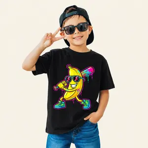 Funny Banana Baseball Shirt – Drip Ice Cream Meme Graphic Tee for Kids, Boys, Girls, Retro Fruit Lover T-Shirt