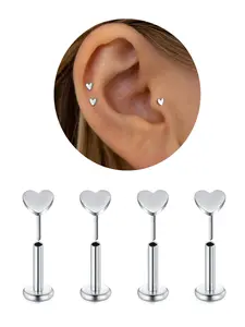 Heart Shaped Stainless Steel Stud Earrings, Heart Studs for Pierced Ears,  Fashionable Earrings for Women & Men, Trendy All-match & Exquisite Jewelry for Birthday Gift, Valentine's Day, Gift