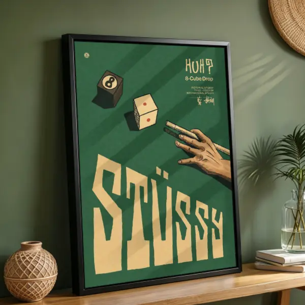 [Free ship]Vintage 8 Ball Poster | Streetwear Hypebeast Wall Art | Retro Billiards Print | Trendy Y2K Room Decor | Cool Dice Art | Mens Dorm Poster