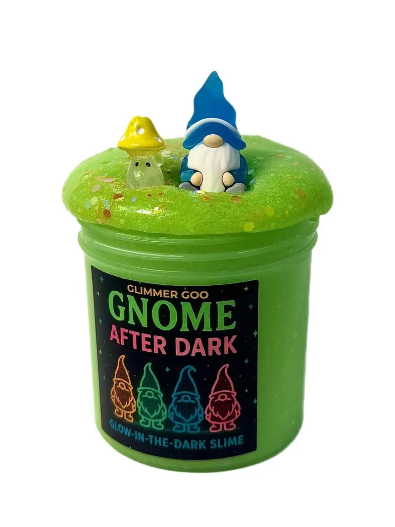 Gnome After Dark | Glow in the Dark Slime | Jelly Slime | Marshmallow Scent | Forest Slime | Gnome Charm | Mystical Slime | Green Slime