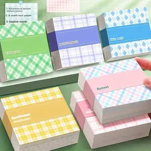 Box of 200 thick sticky notes | 6 series of color sticky notes | very suitable for school and office use | plaid tribal design | Office Supplies
