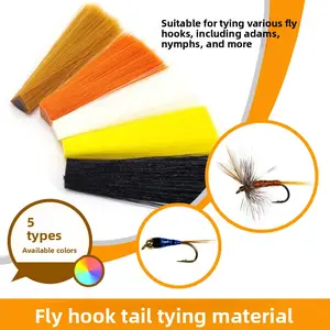 Fly tail materials for lure fly fishing, fly hook binding materials, and five-color tail binding materials Fishing Lures, Fishing Hooks