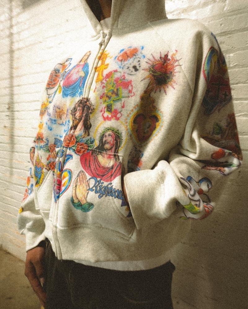 American retro gothic rock letter print hooded Harajuku loose fit versatile sportswear couple style sweatshirt