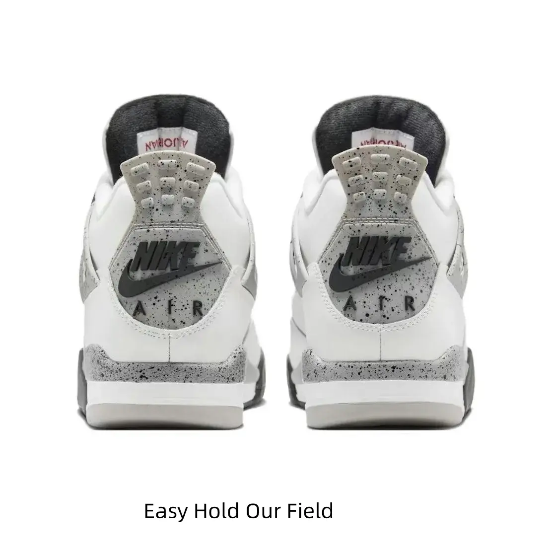 Retro White Cement street sneakers. Breathable side mesh stays cool with thick socks. Air cushion midsole for city trips, full original box, unisex fit.