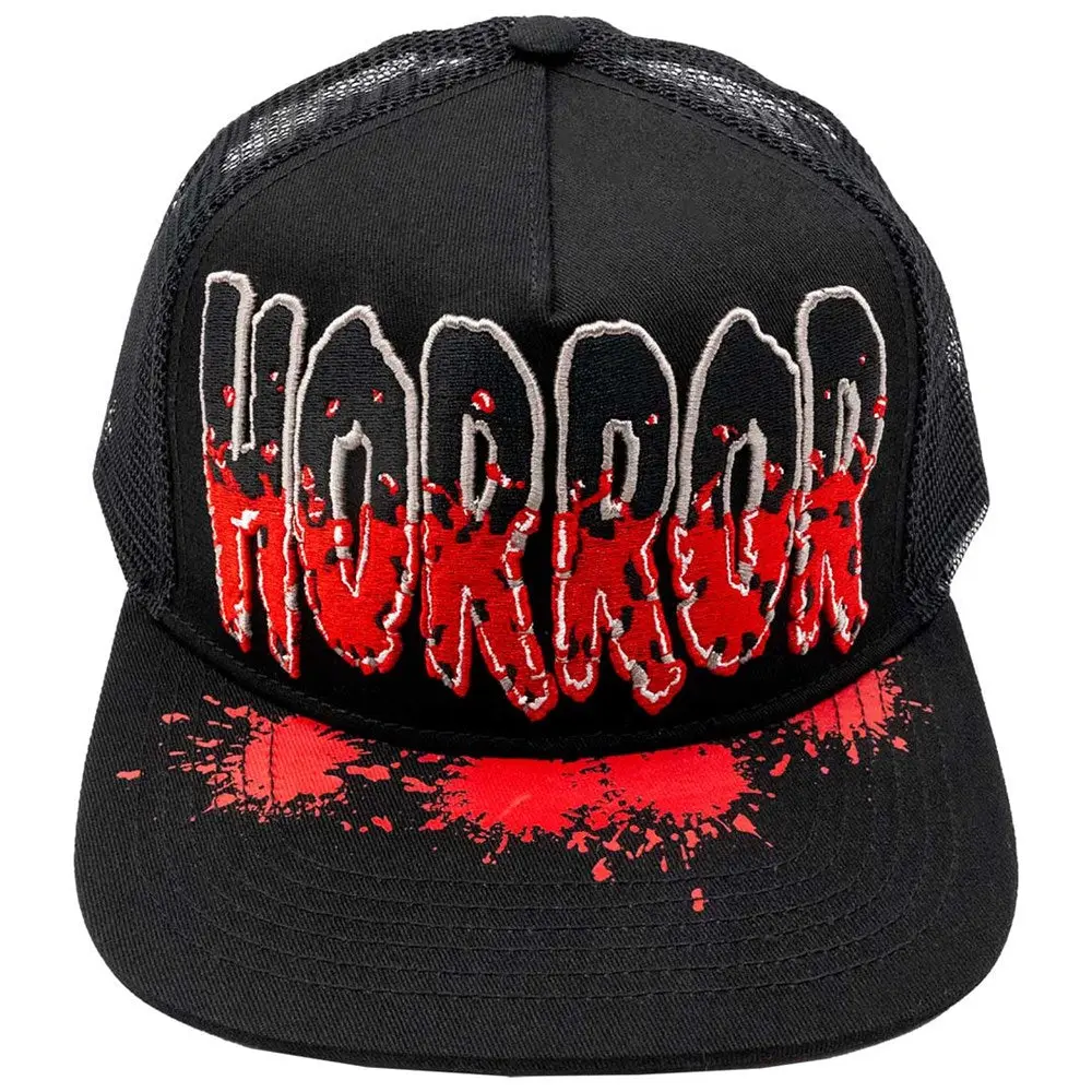 Horror Text Logo Trucker Hat Cap