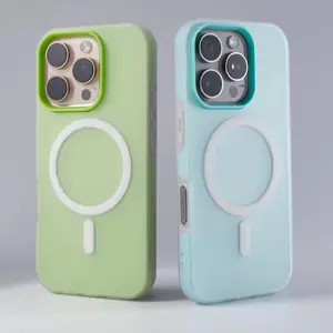 Luxury Matte Candy Color for Magsafe Case for iPhone 17 Air 16 15 14 13 12 Pro Max 11 16Plus 16E SE4 Magnetic Clear 2 IN 1 Cover