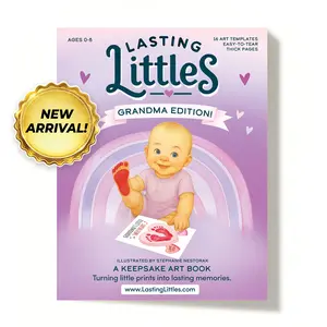 Lasting Littles Grandma Edition - A Keepsake Art Book for Baby and Toddler Handprints and Footprints - Turning Little Prints into Lasting Memories