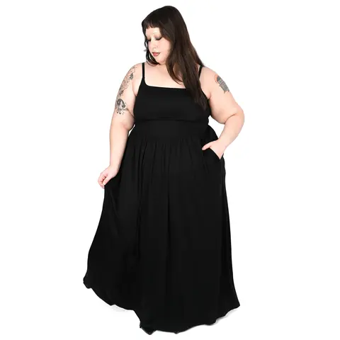 Women's Dani 2.0 Sleeveless Casual Elegant Maxi Dress - Spandex-Rayon Fabric, Adjustable Strap, Back Smocking Panel, Comfy Soft Stretchy - Sign Up For Restock Notifications