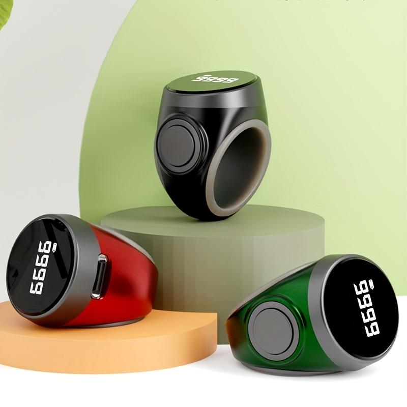 OLED Display Counting Ring, Tasbih, Featuring a Skin-Friendly Adjustable Silicone Ring, Easy to Operate And Convenient to Use, Equipped with a TYPE-C Charging Interface for Easy Battery Life, Suitable for Prayer Counting