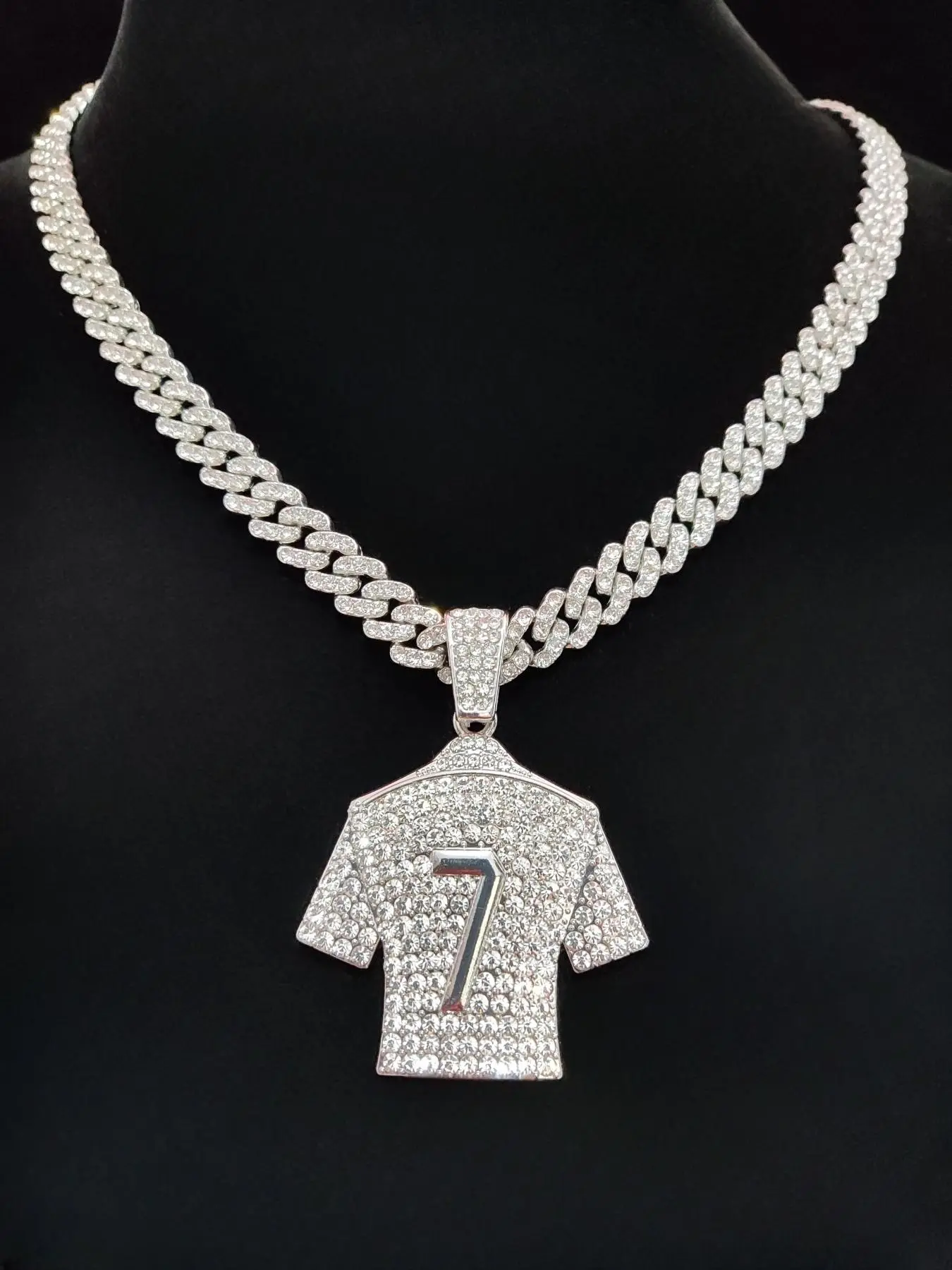 Number 7 Pendant & Cuban Link Chain, Cuban Chunky Chain, Fashionable Punk Style Jewelry for Party, Daily Decor, Trendy All-match & Exquisite Jewelry for Birthday Gift, Punk Style Necklace, Jewelry Gifts