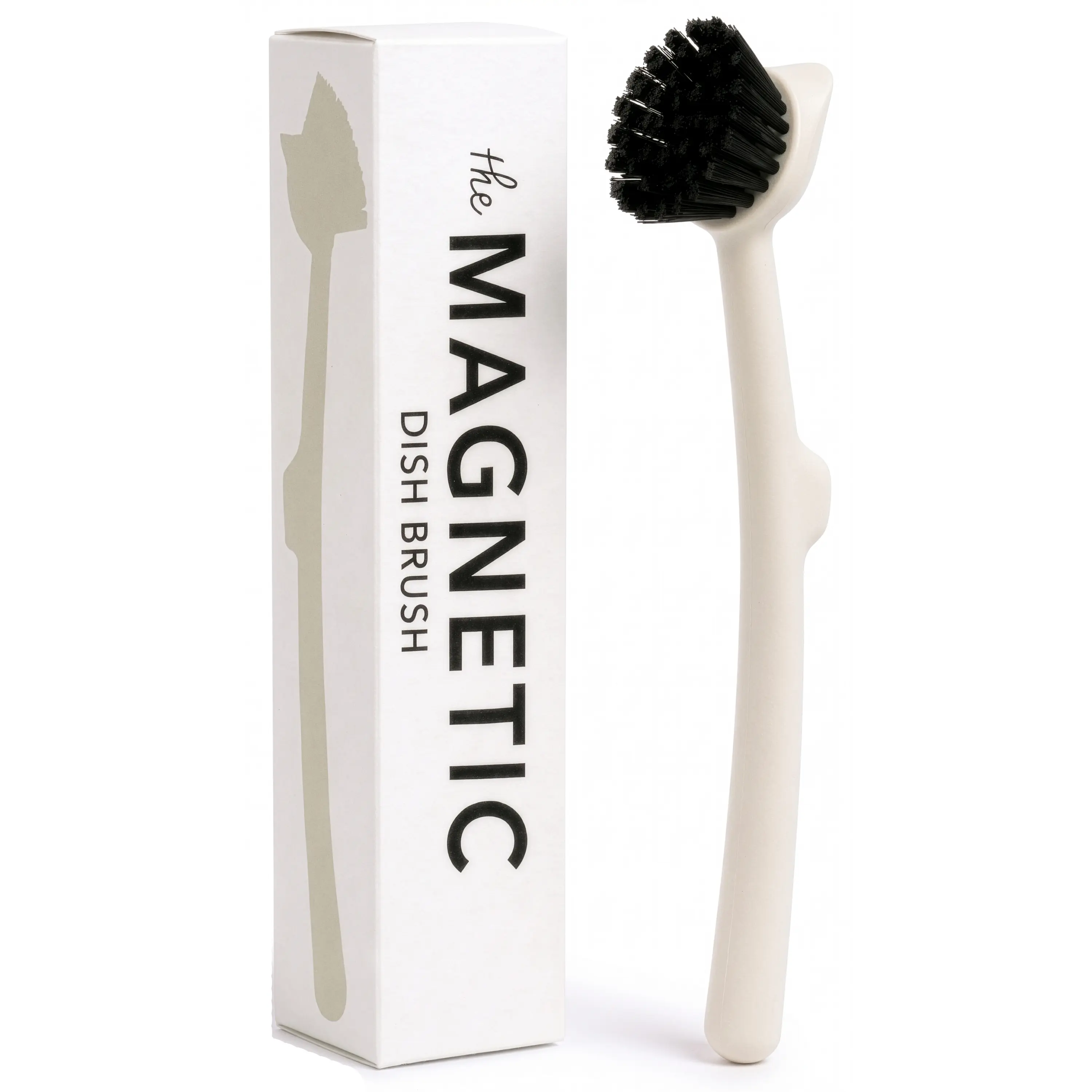 Earth & Mango Magnetic Dish Brush – Dish Scrubber with Built-in Scraper – Snaps to Sink, Dries Fast, Declutters Your Counter (Moss Green)