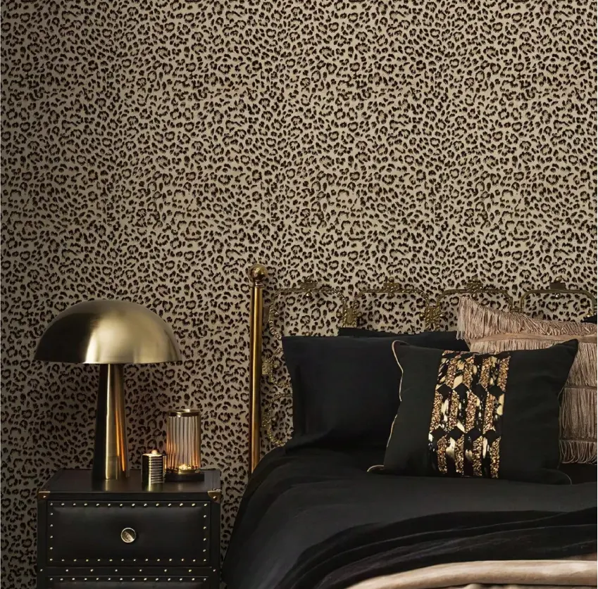 Leopard Print Peel and Stick Wallpaper – Yellow Cheetah Pattern Contact Paper, Removable Textured Wall Film for Bedroom, Bathroom, Home Decor