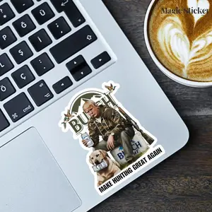 Trump Hunting Sticker, Outdoorsman Decal, Funny MAGA Gift for Hunters
