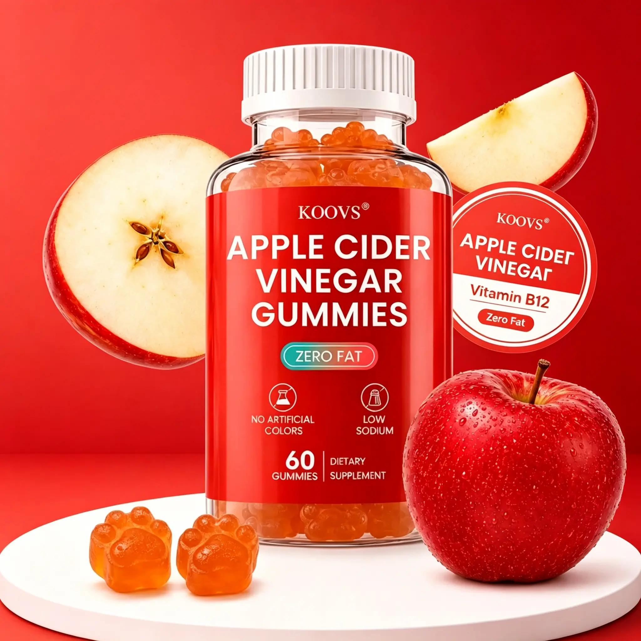 Refreshing Summer Essential--Delicious ACV Gummies - 1000mg Apple Cider Vinegar Supplement for Metabolism & Energy, No Sour Taste, Daily Wellness Chew
