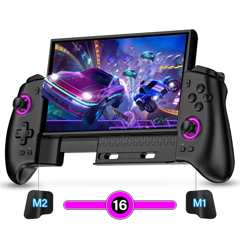 Switch Controllers Compatible with Nintendo Switch/Switch 2 /Switch OLED, One-Piece Joypad Controller Replacement for Switch Pro Controller with RGB Color, Turbo, Macro, Stick, Accessories, Console