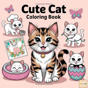 Cute Cat Coloring Book : Bold and Easy, Fun & Relaxing Kawaii Cat Designs for Kids and Adults: A Bold & Easy Kawaii Cat Coloring Book with 50 + Cozy ... Relief (Cute Animals Coloring Book Series)