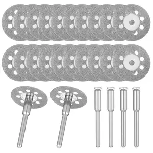 20 Pcs Diamond Cutting Wheel Rotary Tool Discs Set, Diamond Coated Wheels with 4Pcs Screwdriver for Precision Cutting
