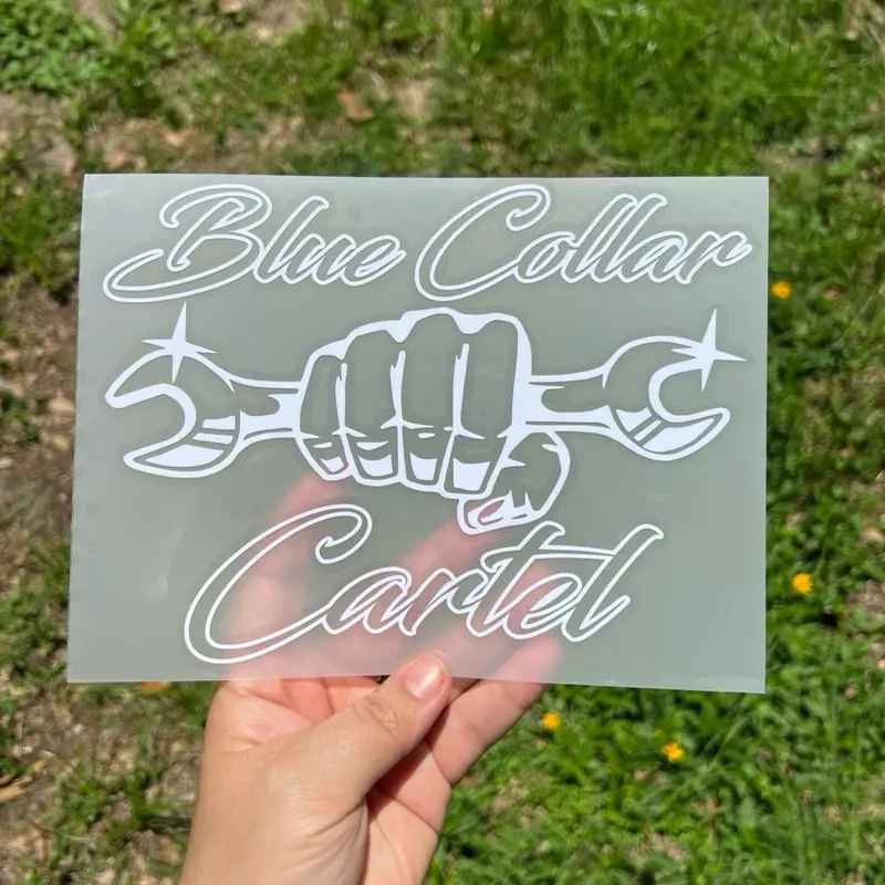 Blue Collar Cartel Decals, Multiple Colors and Sizes