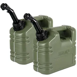 Garvee 1 Gallon Durable Storage Container Can with Non-Spill Design, Visible Stripe for Easy Monitoring, Air Release Valve, Dimensions 10" x 9" x 5" - Practical and Reliable for Safe Storage