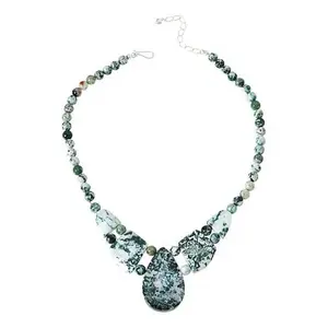 Mine Finds by Jay King Sterling Silver Multicolor Indian Moss Agate Necklace