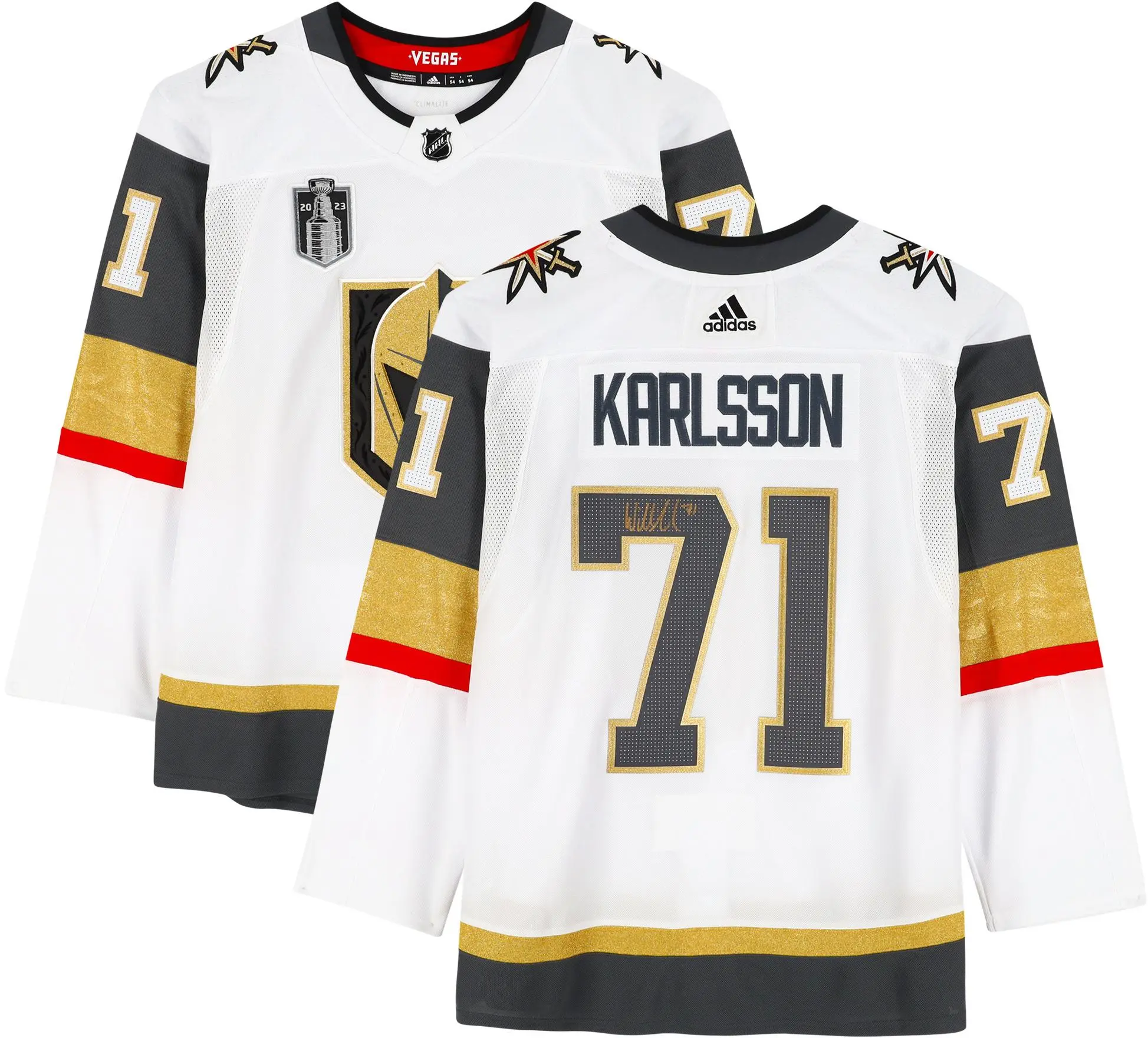 William Karlsson Vegas Golden Knights Autographed White Adidas Authentic Jersey with 2023 Stanley Cup Final Patch - Fanatics Authentic Certified