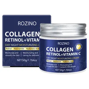 ROZINO Collagen Retinol + Vitamin C Cream Anti-Aging Face Moisturizer for Firming Skin Care Daily Moisturizer Day & Night 50g