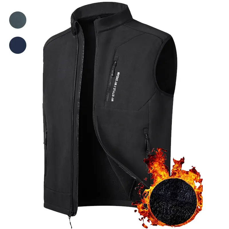 Men's Fall Clothing, 3-Pack / 2-Pack /1-Pack Options, Warm Fleece-Lined Softshell Vests with Stand Collar and Zipper Pockets, Comfortable Relaxed Loose Fit,Stylish Sleeveless Layering Jackets,Versatile Outerwear for Work,mens puffer city commuting closure