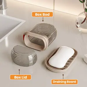 Portable travel soap box, sealed lid design, waterproof toiletry bag, multi-functional soap carrying case, waterproof